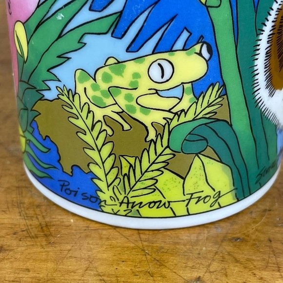 Vintage San Diego Zoo Tropical Rain Forest Tiger Frog Cockatoo Coffee Mug - Picture 8 of 10